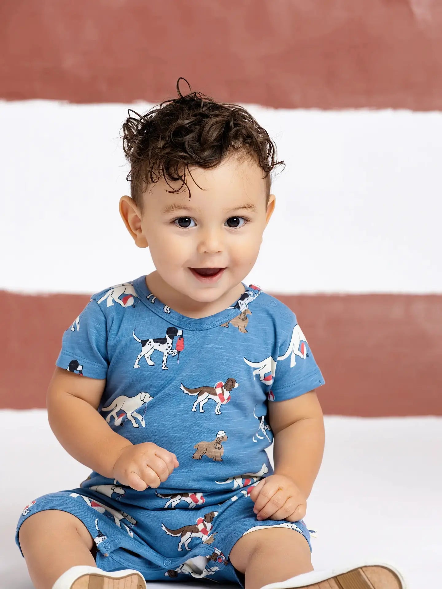 Shorty Romper Nantucket Pups