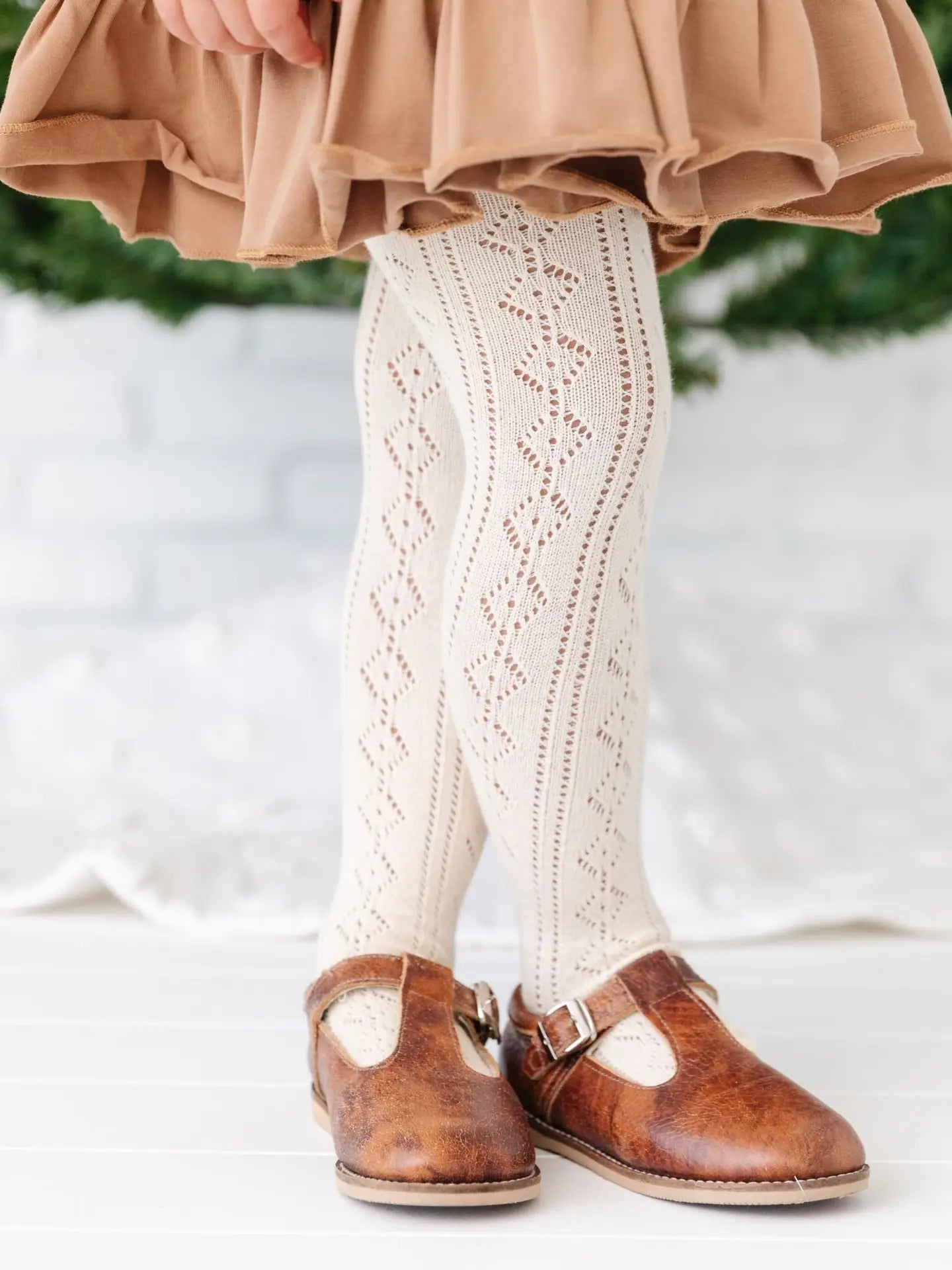 Fancy Knit Tights - Vanilla