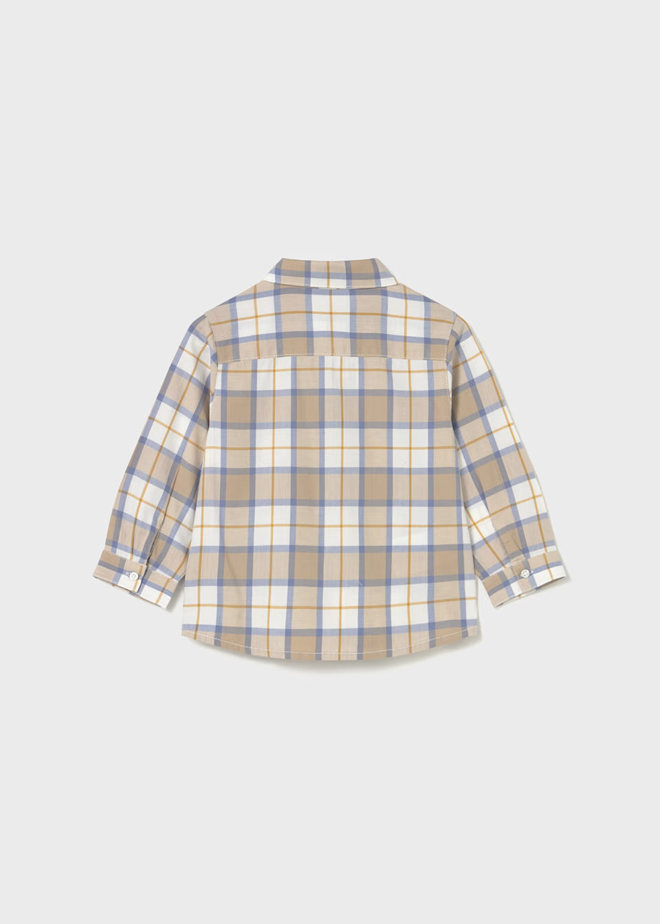 Tan Blue Plaid Button Down