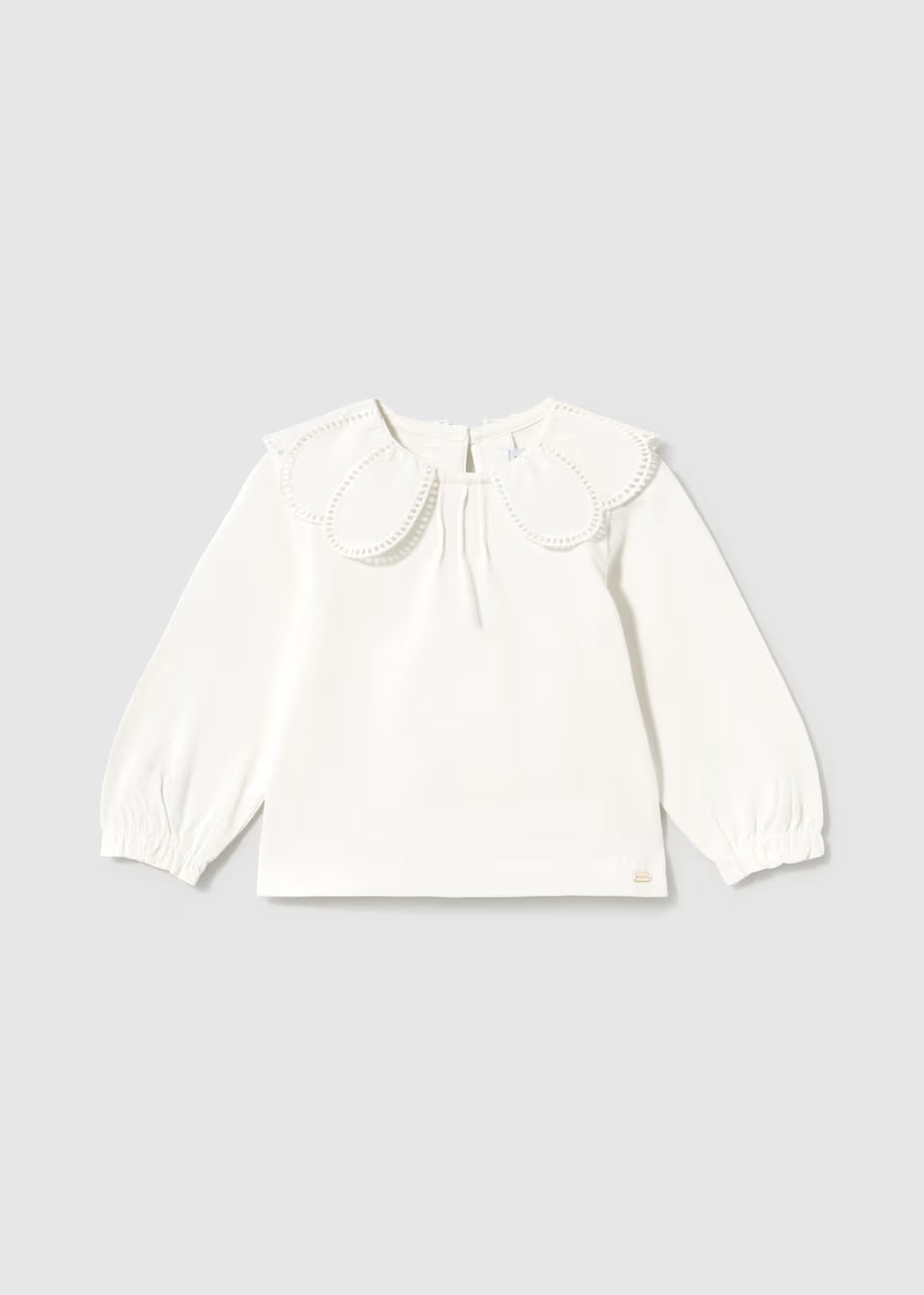 White Embellished Collar Top