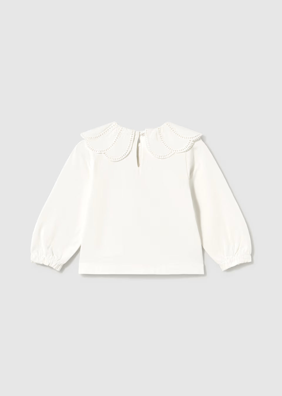 White Embellished Collar Top