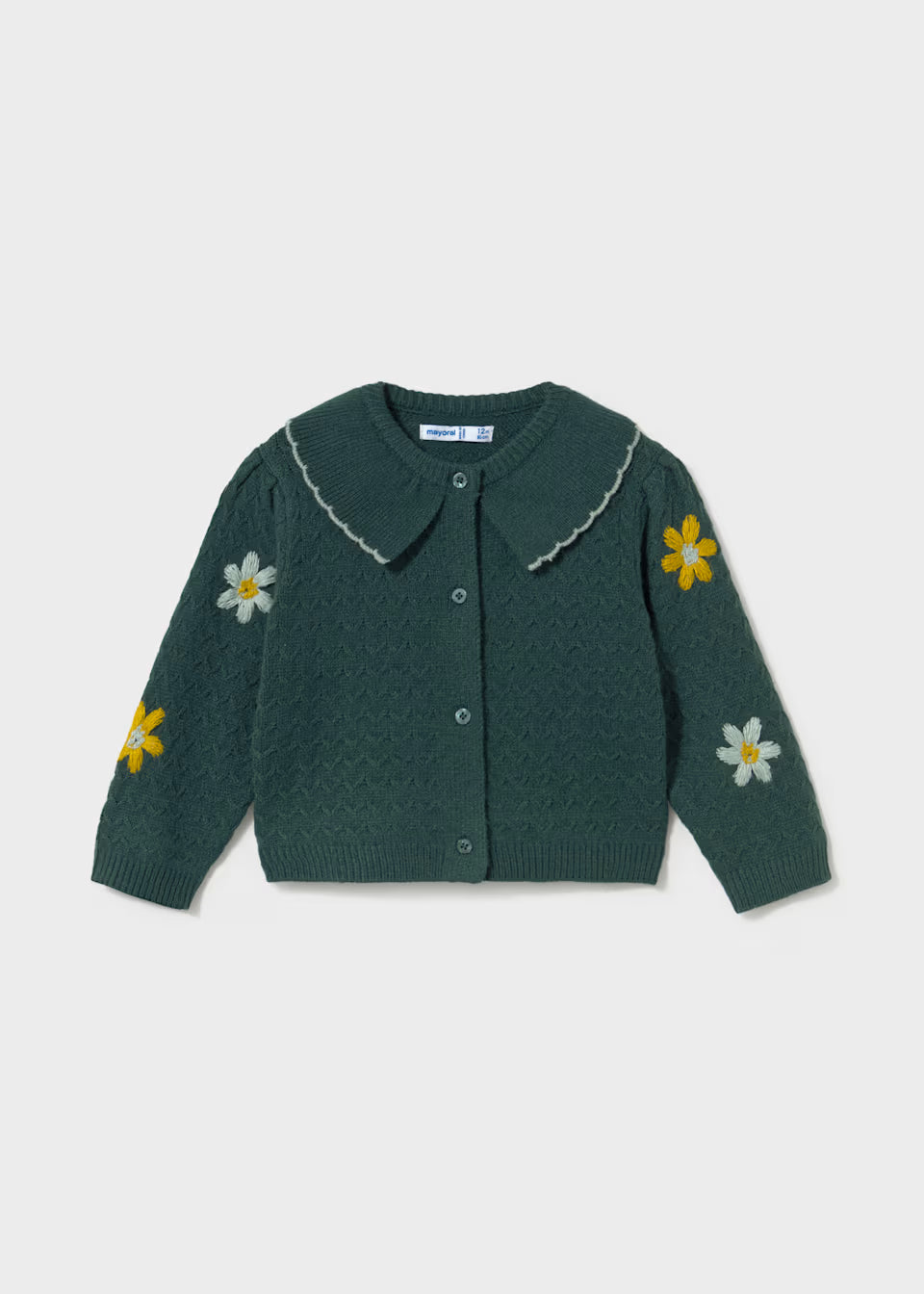 Green Flower Embroidered Cardigan