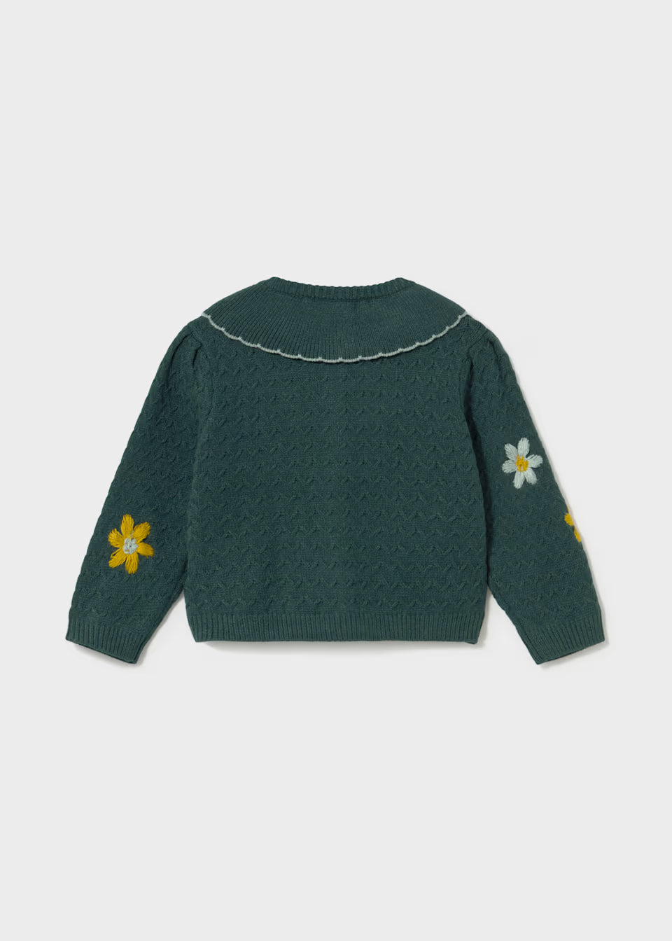 Green Flower Embroidered Cardigan