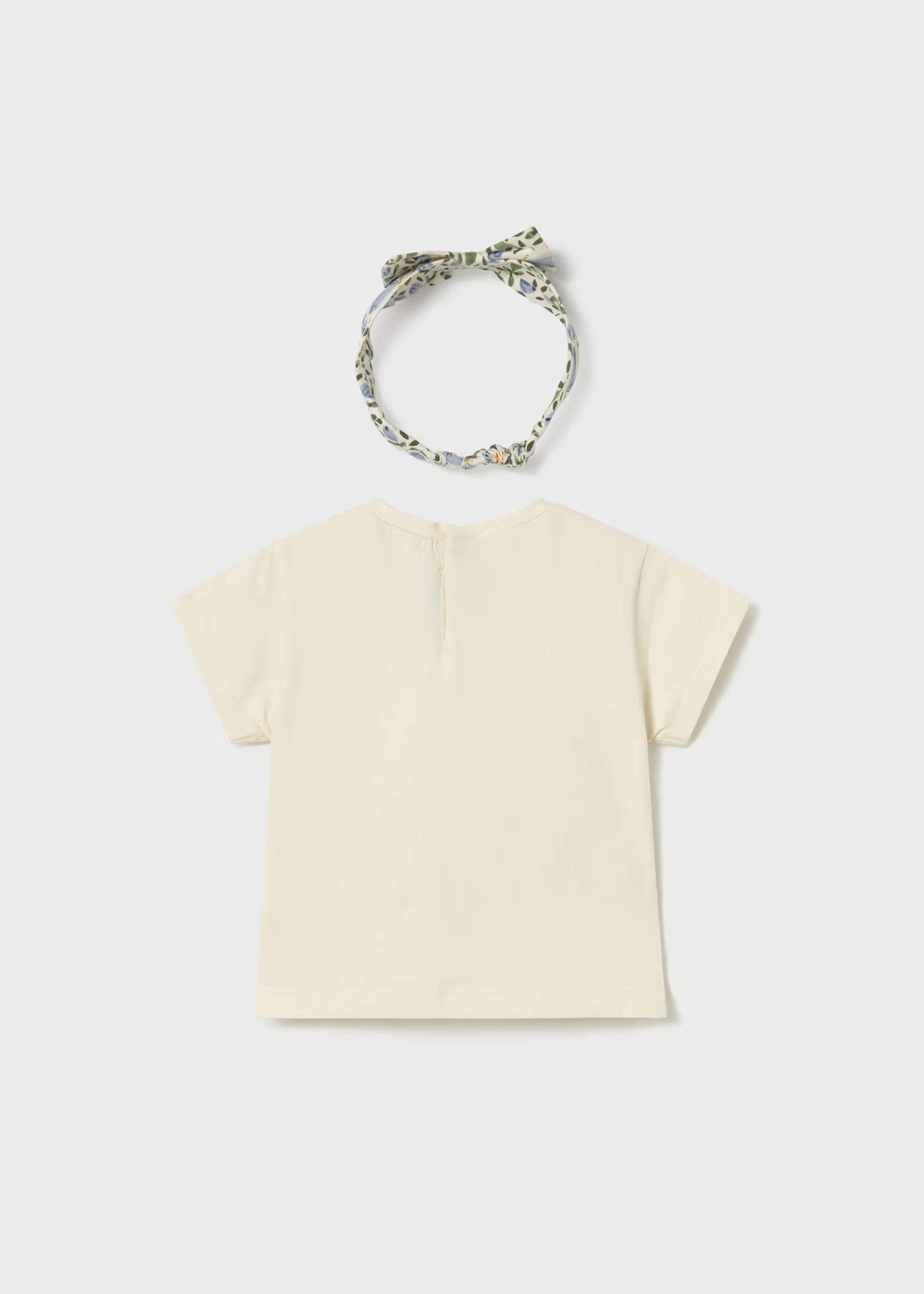 Cream Floral Butterfly Tee & Print Headband