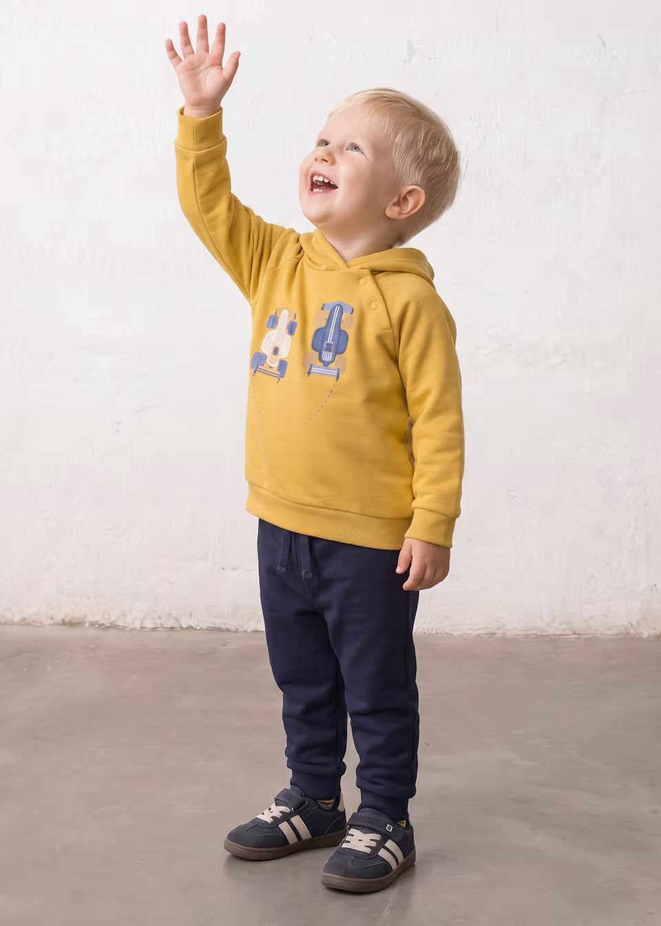 Navy Fleece Cuffed Trousers