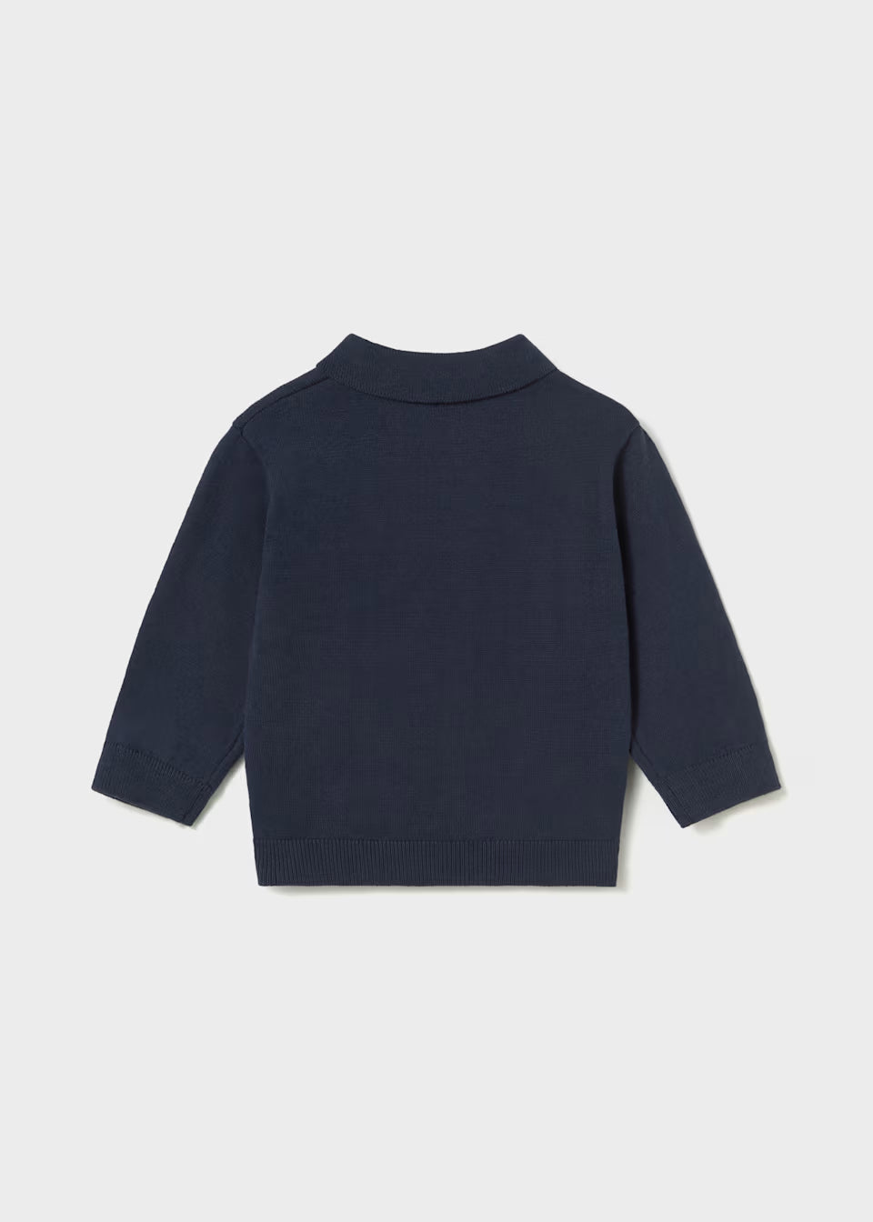 Navy Long Sleeve Knit Polo