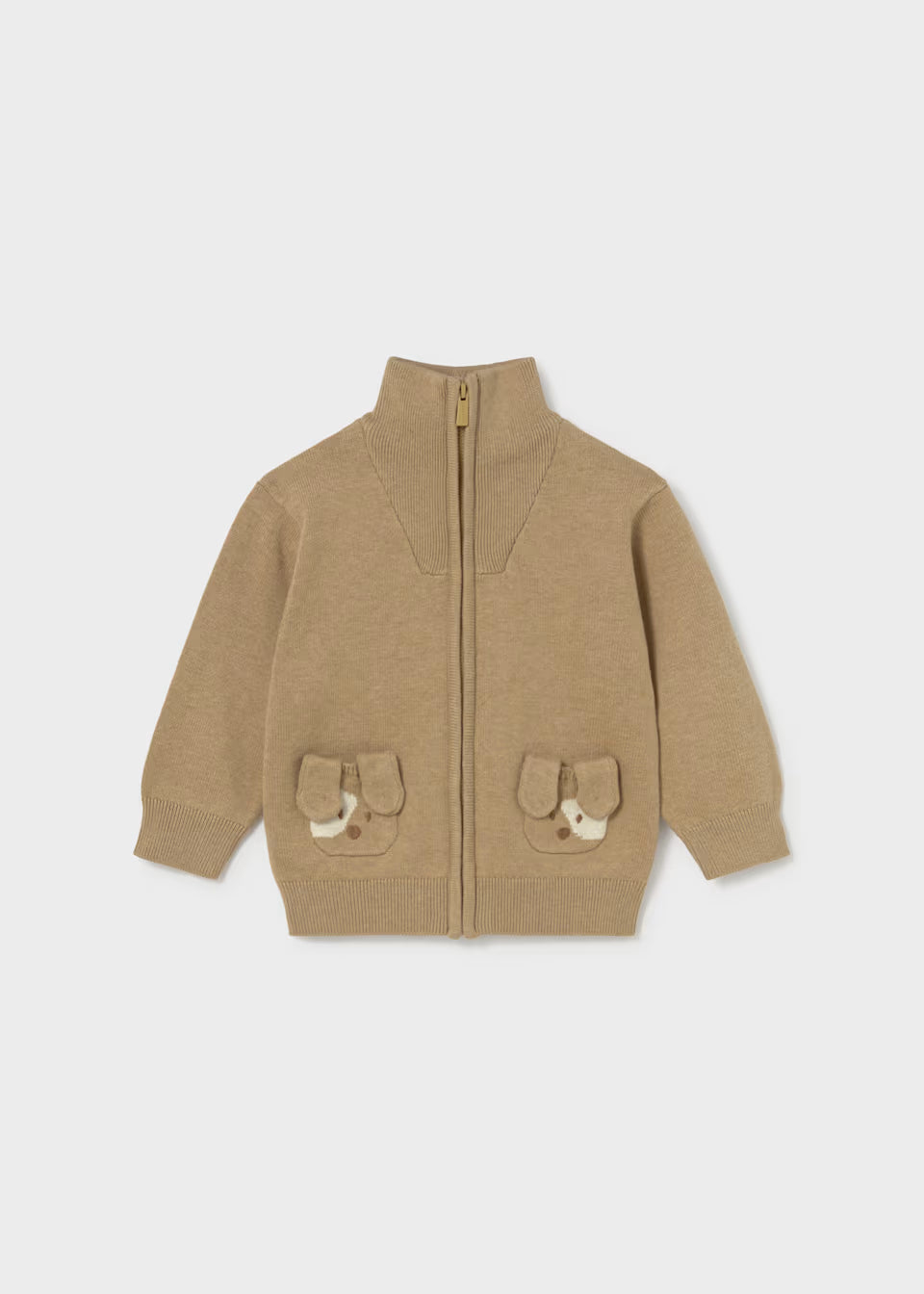 Puppy Pocket Zip-up Sweater