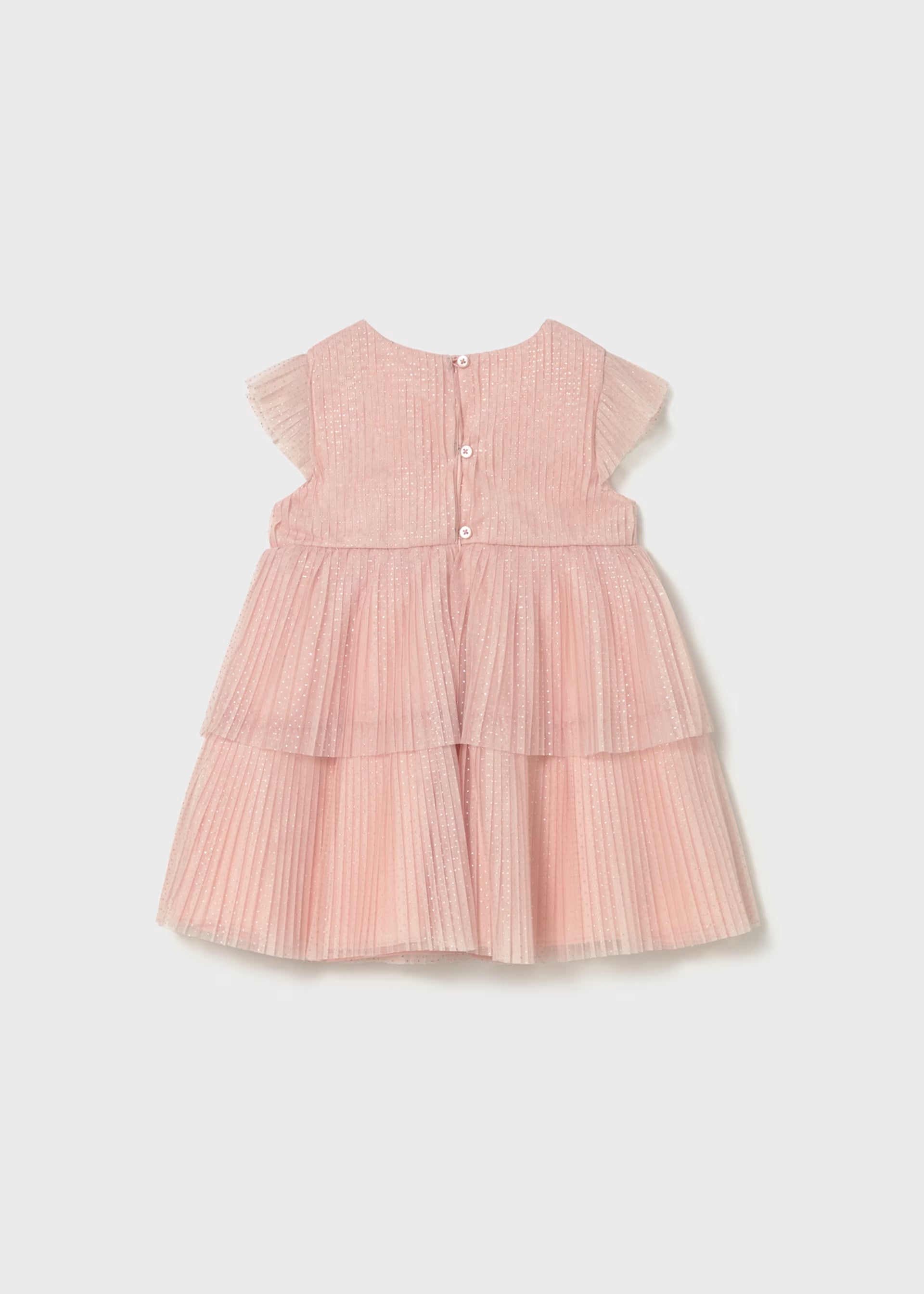 Baby Pink Pleated SS Tier Dress