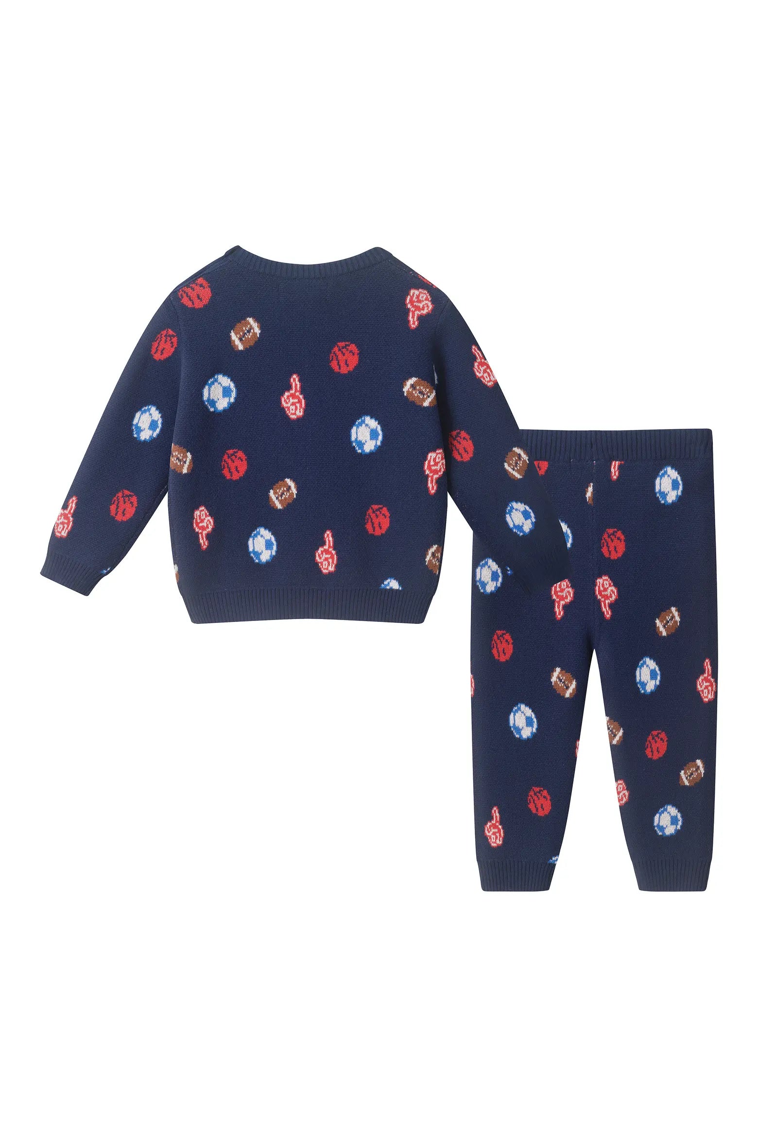 Navy Sports Sweater Set