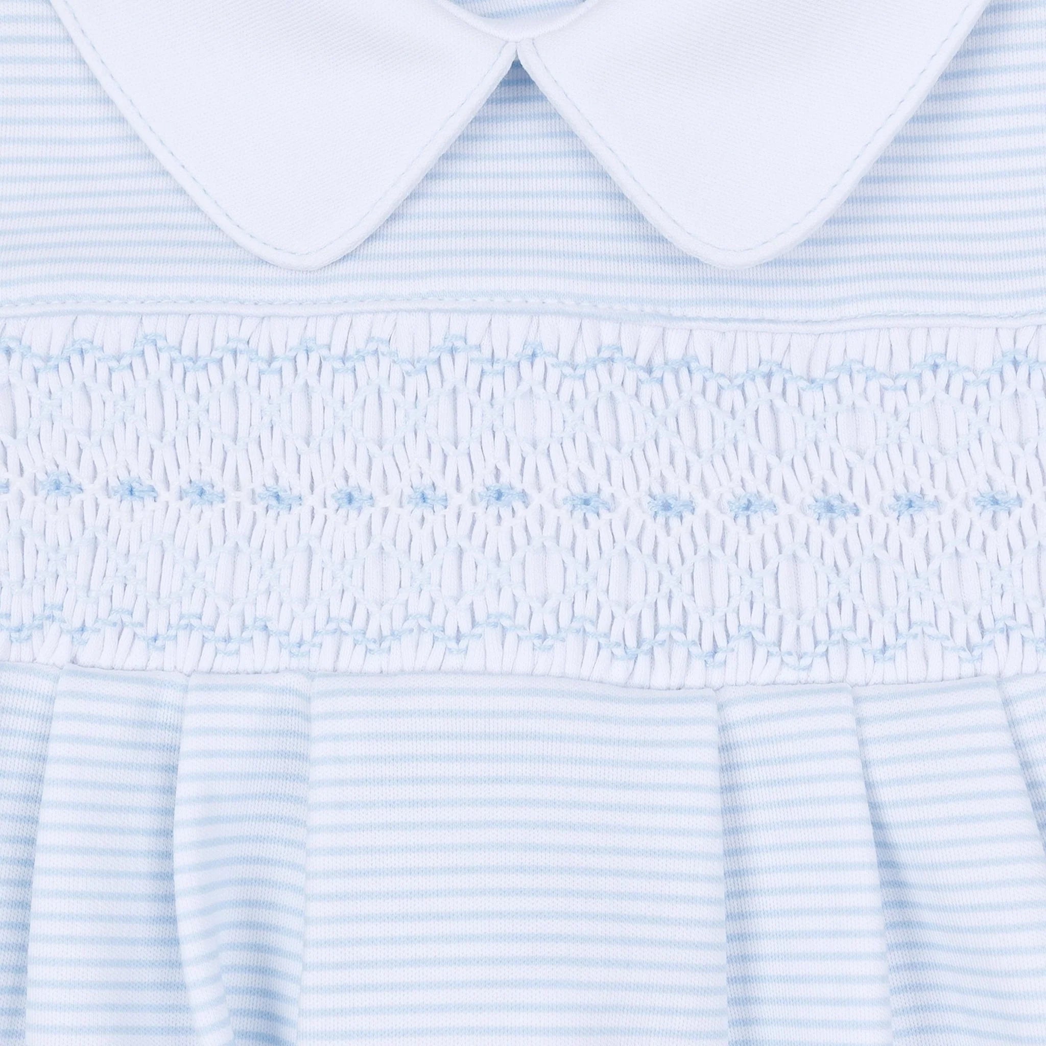 Light Blue Benjamin Smocked Long Sleeve Bubble