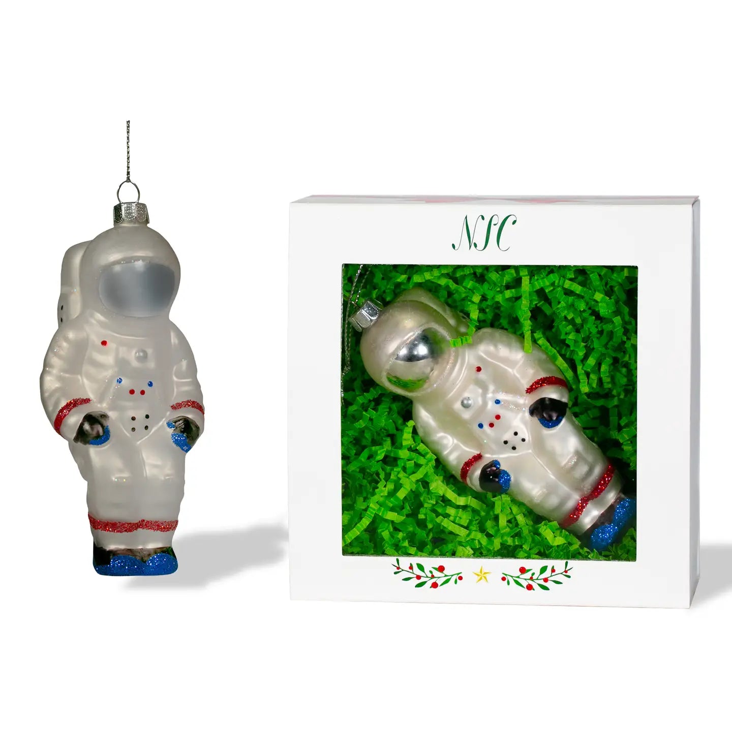 Astronaut Glass Ornament