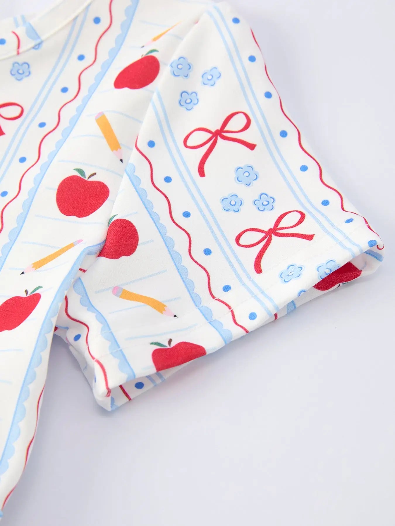 Back to School Apple Bow Stripe Dress