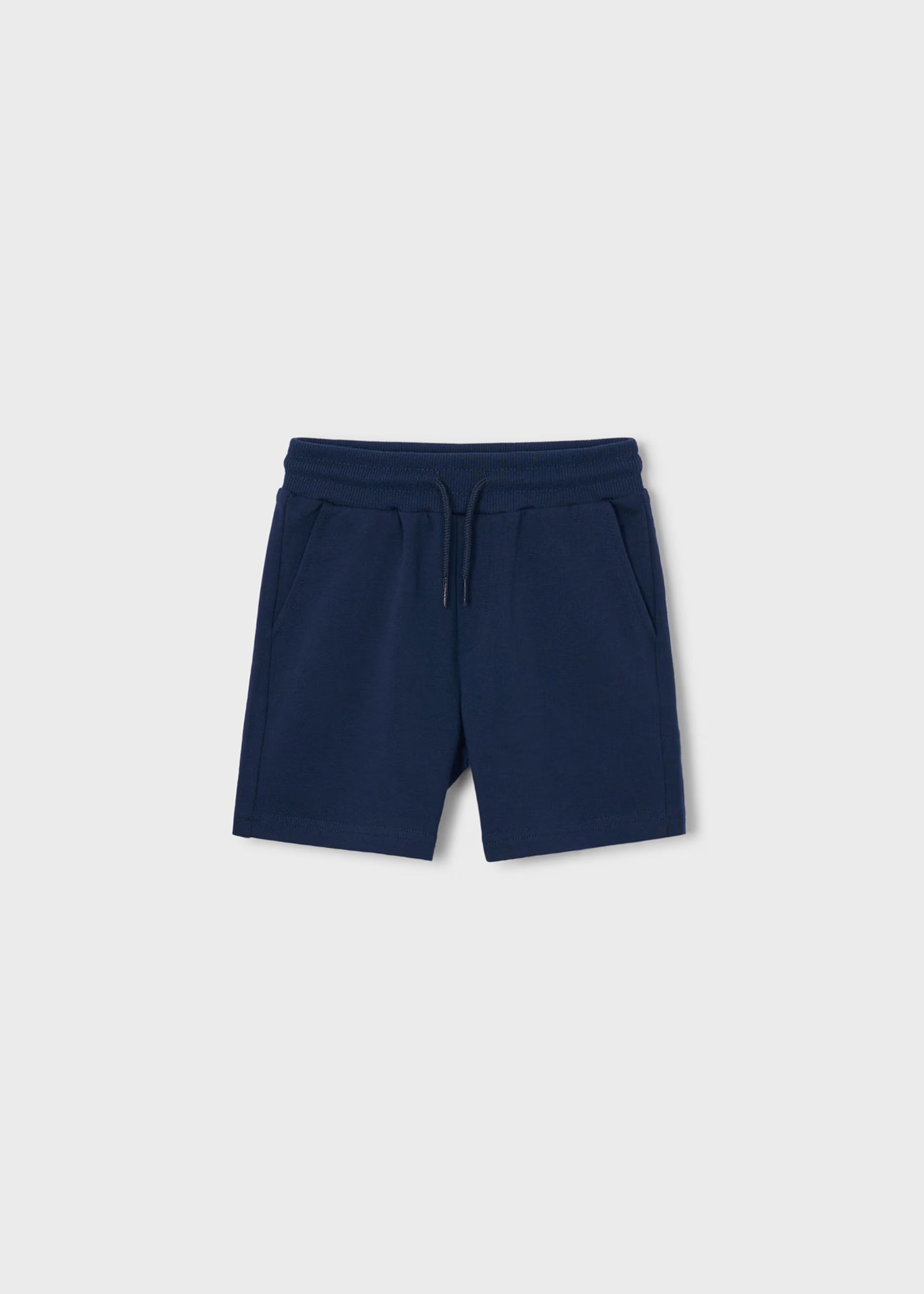 Navy Blue Basic Drawstring Shorts