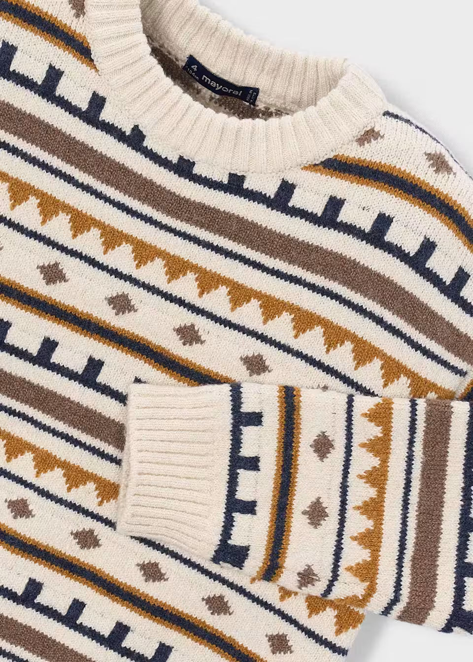 Mustard and Navy Printed Sweater