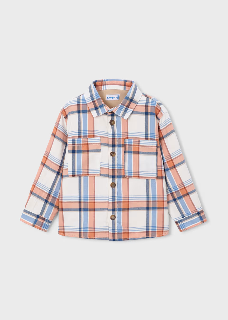 Orange and Navy Plaid Flannel