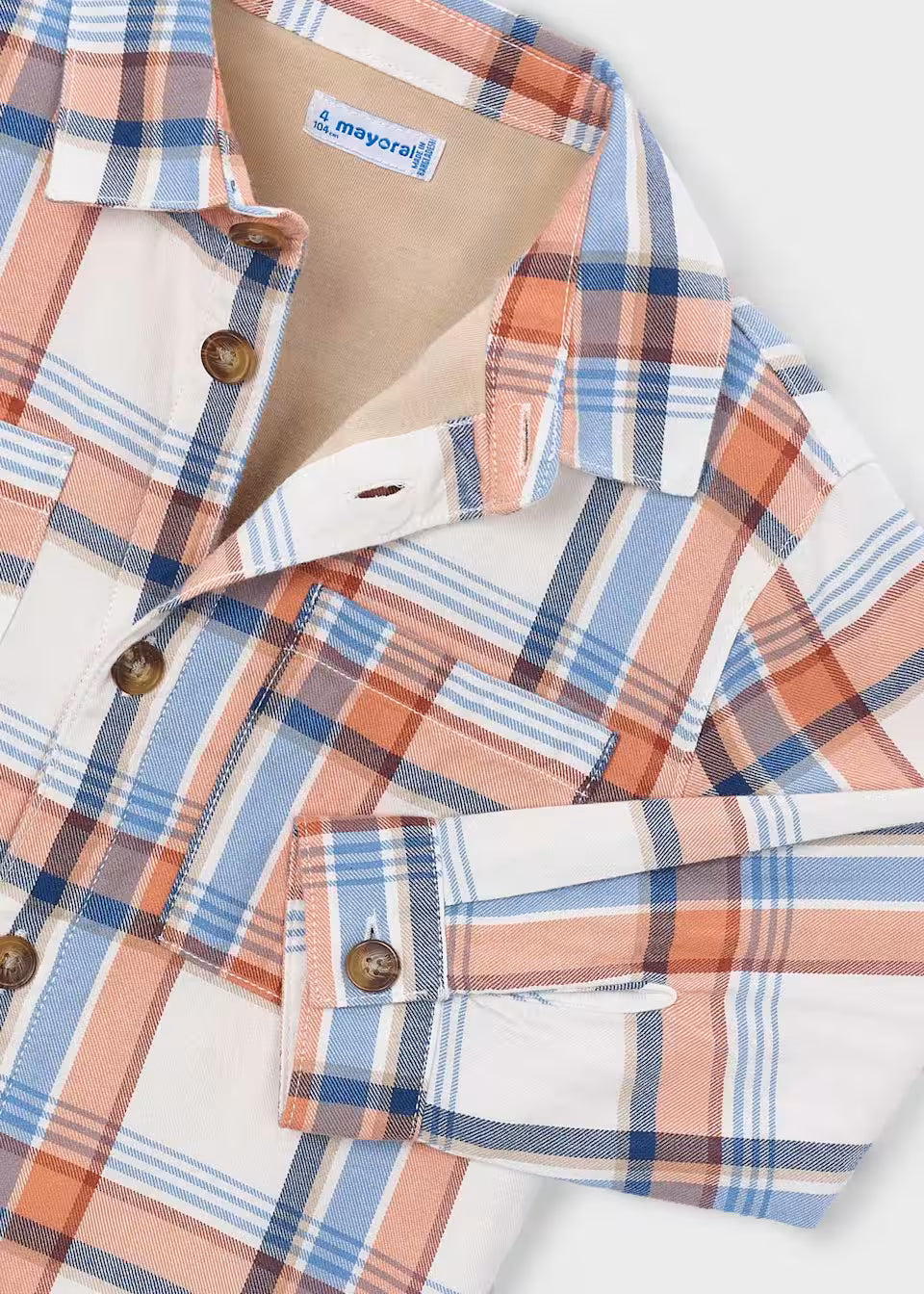 Orange and Navy Plaid Flannel