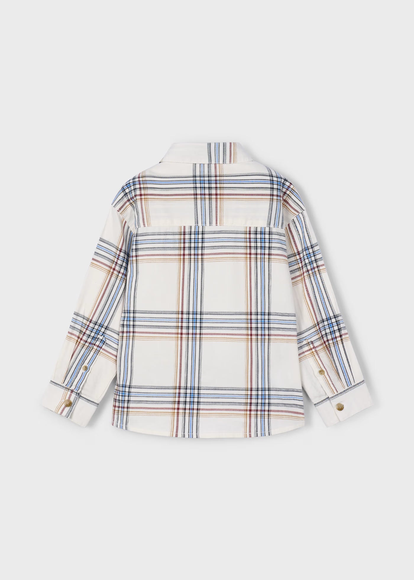 Cream Blue Tan Check Button Down