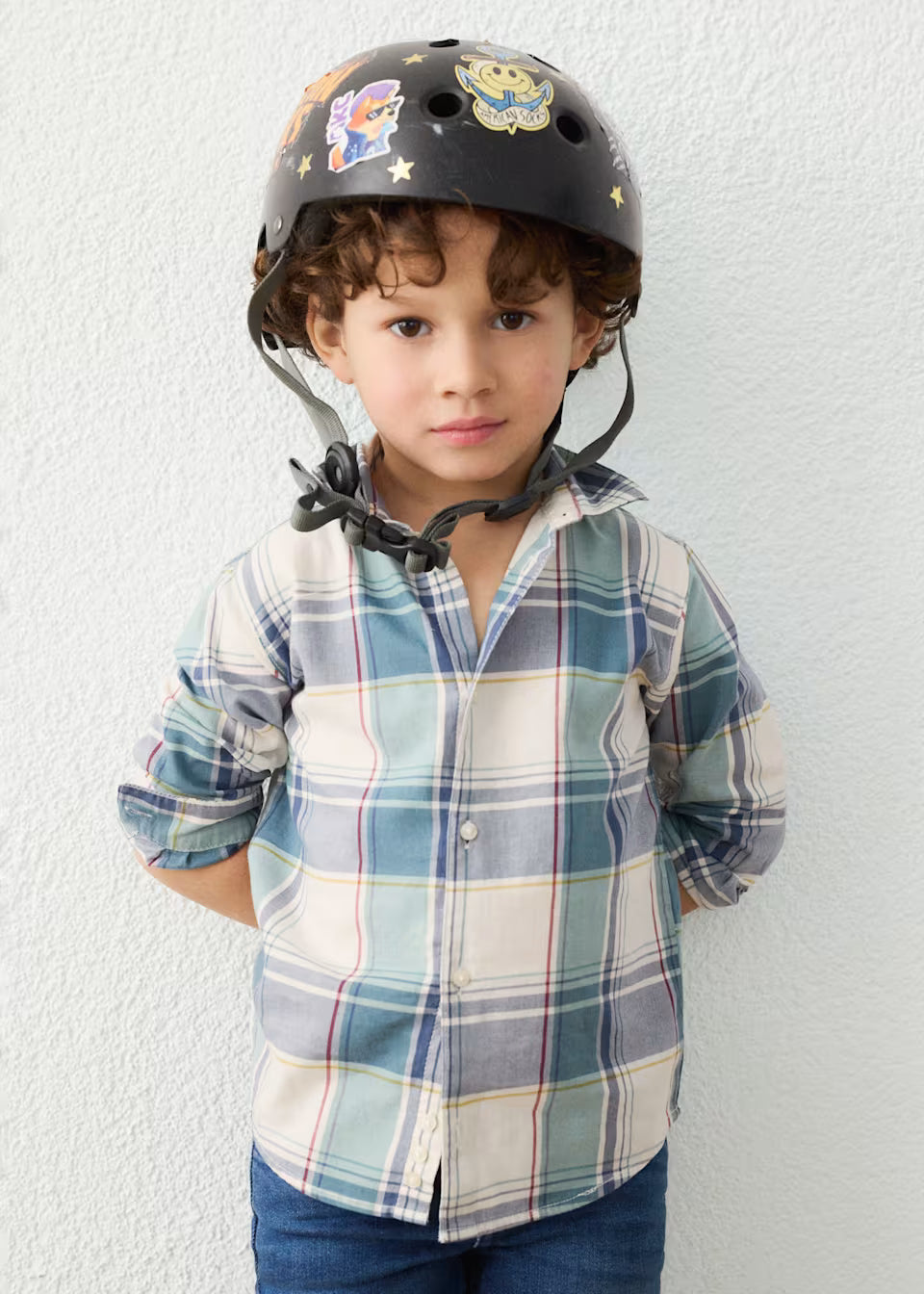 Navy and Teal Plaid Button Down
