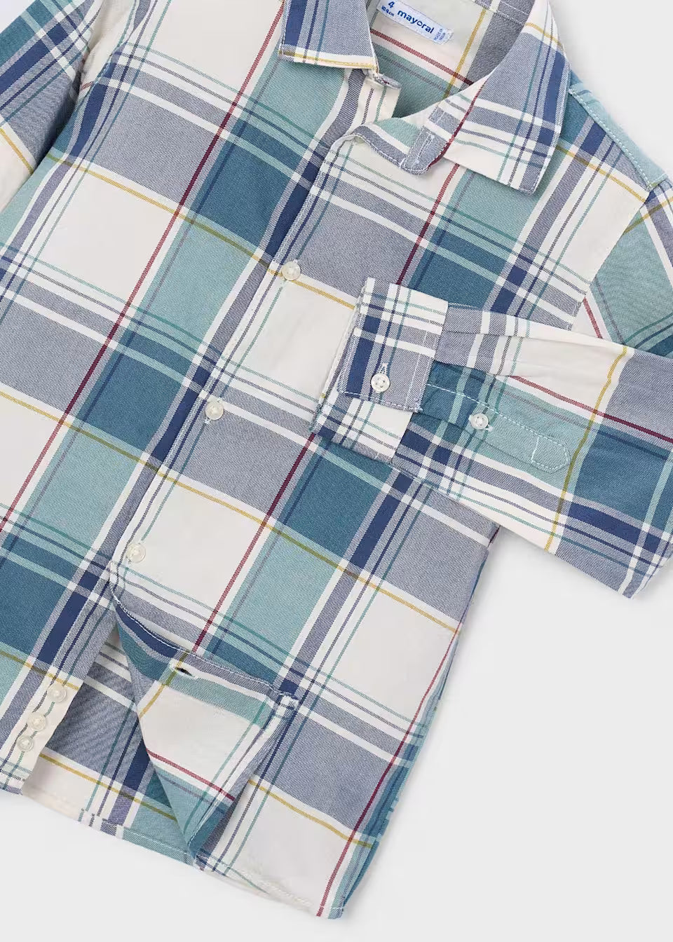 Navy and Teal Plaid Button Down
