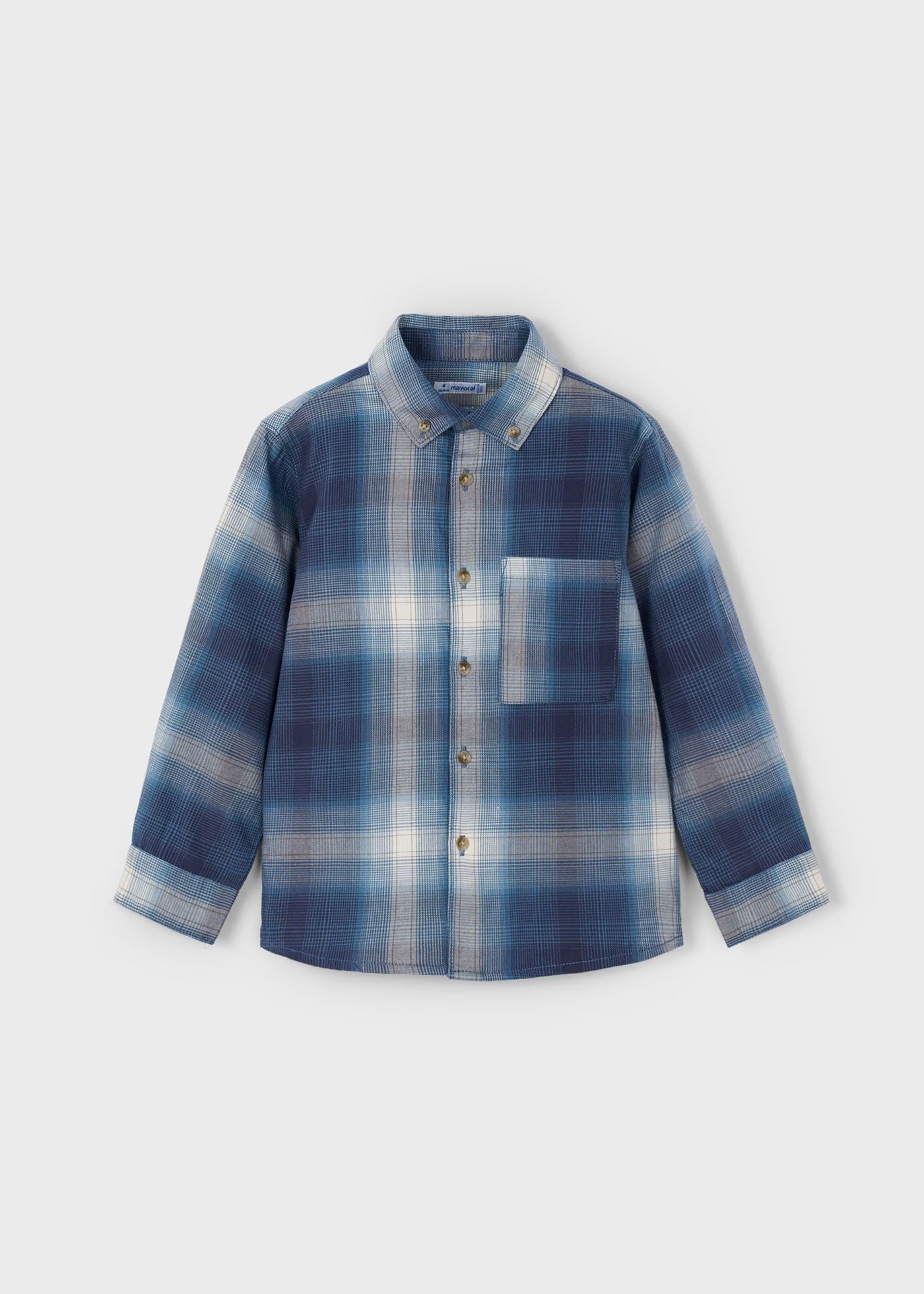 Blues Plaid LS Button Down