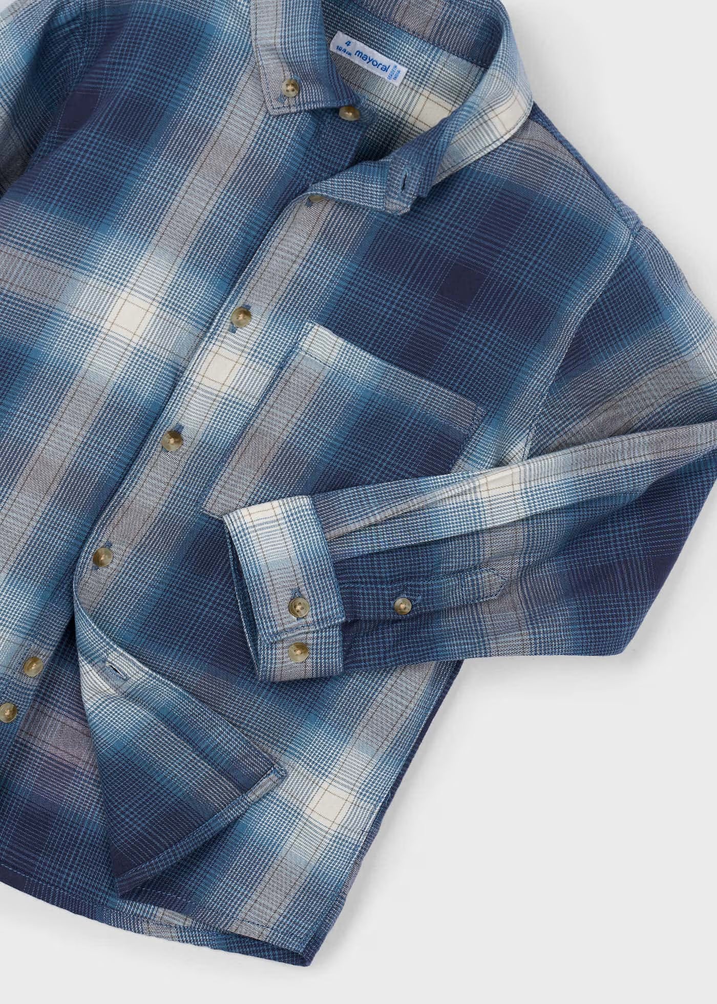 Blues Plaid LS Button Down
