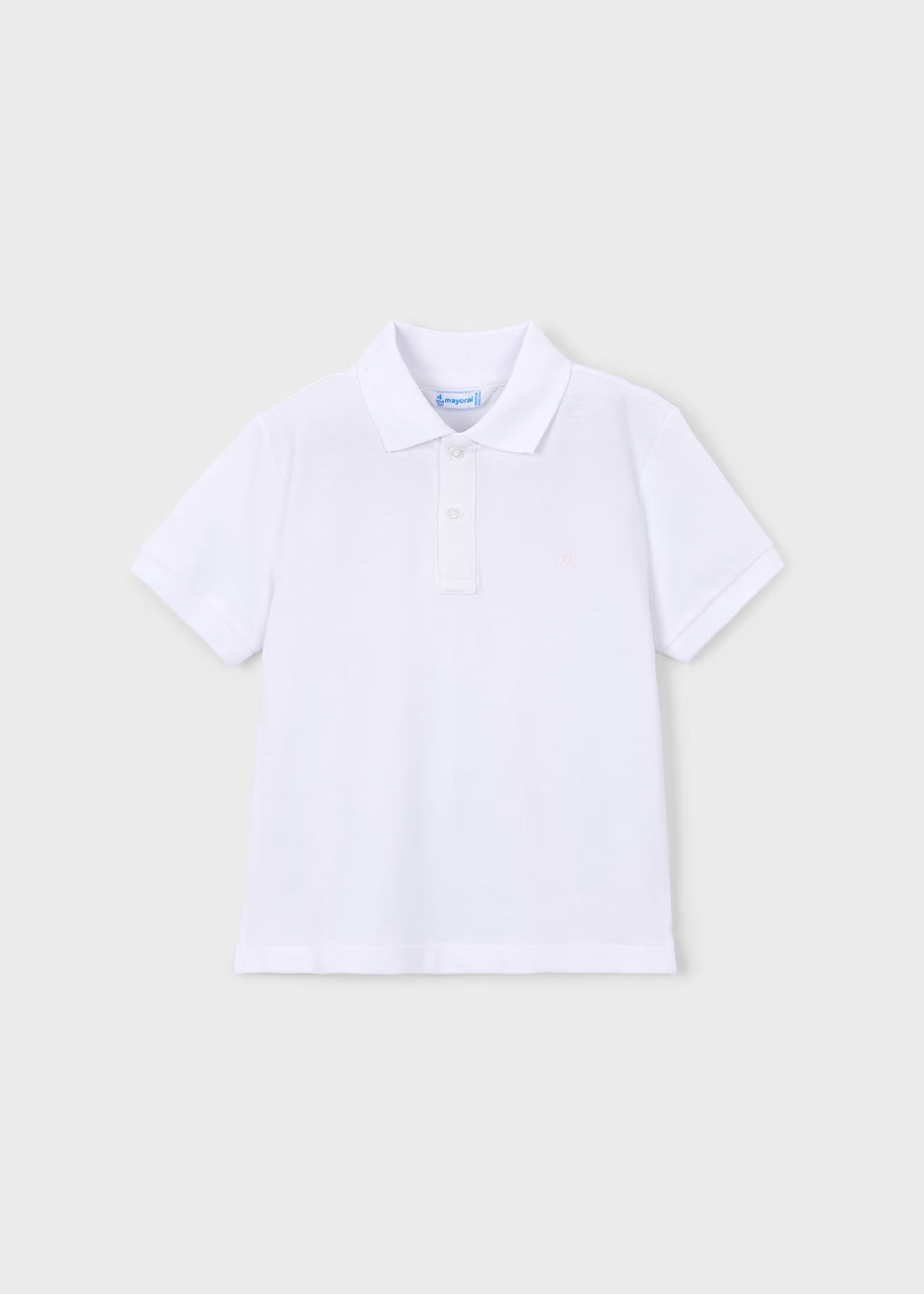 Basic White SS Button Polo Shirt