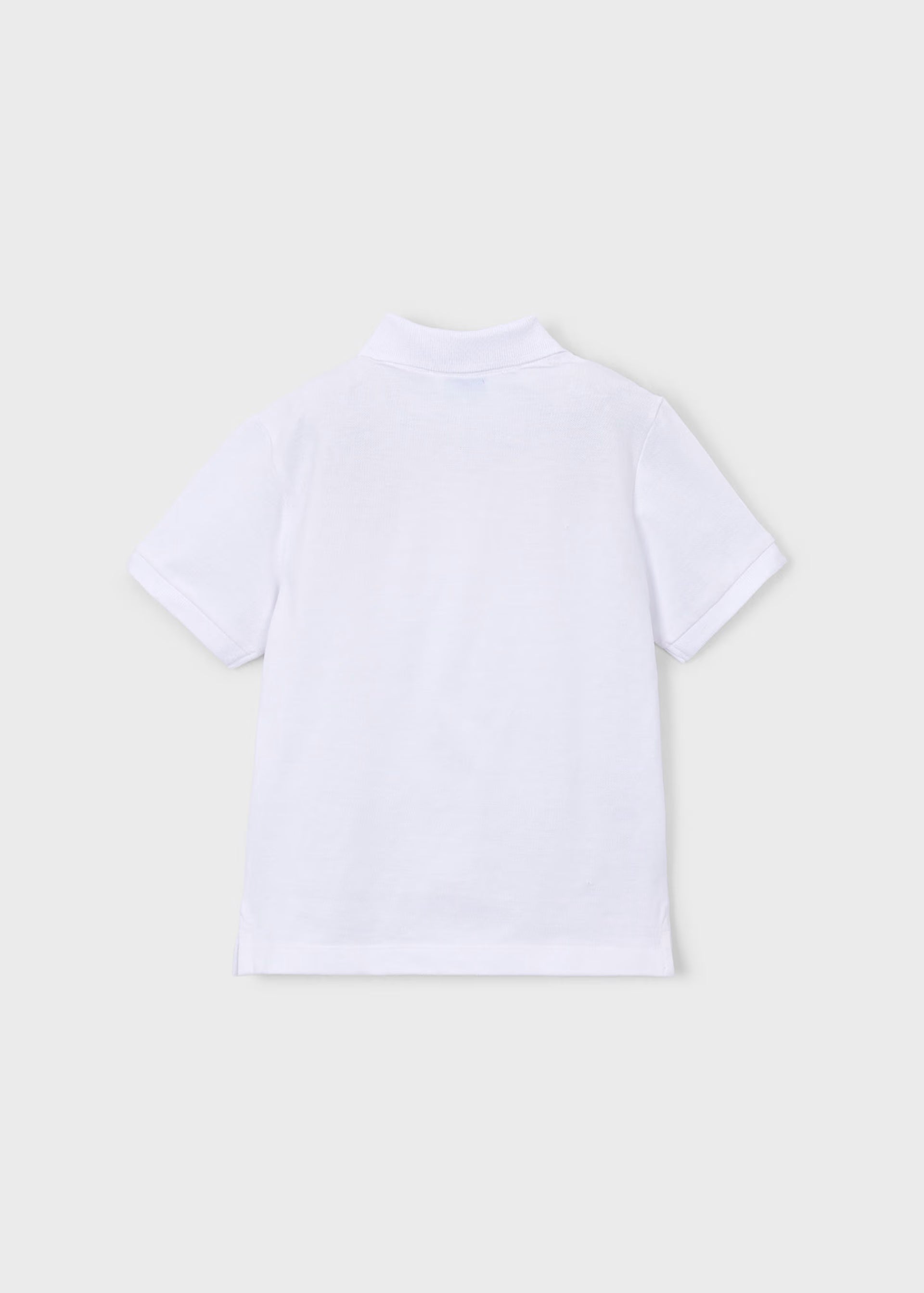 Basic White SS Button Polo Shirt