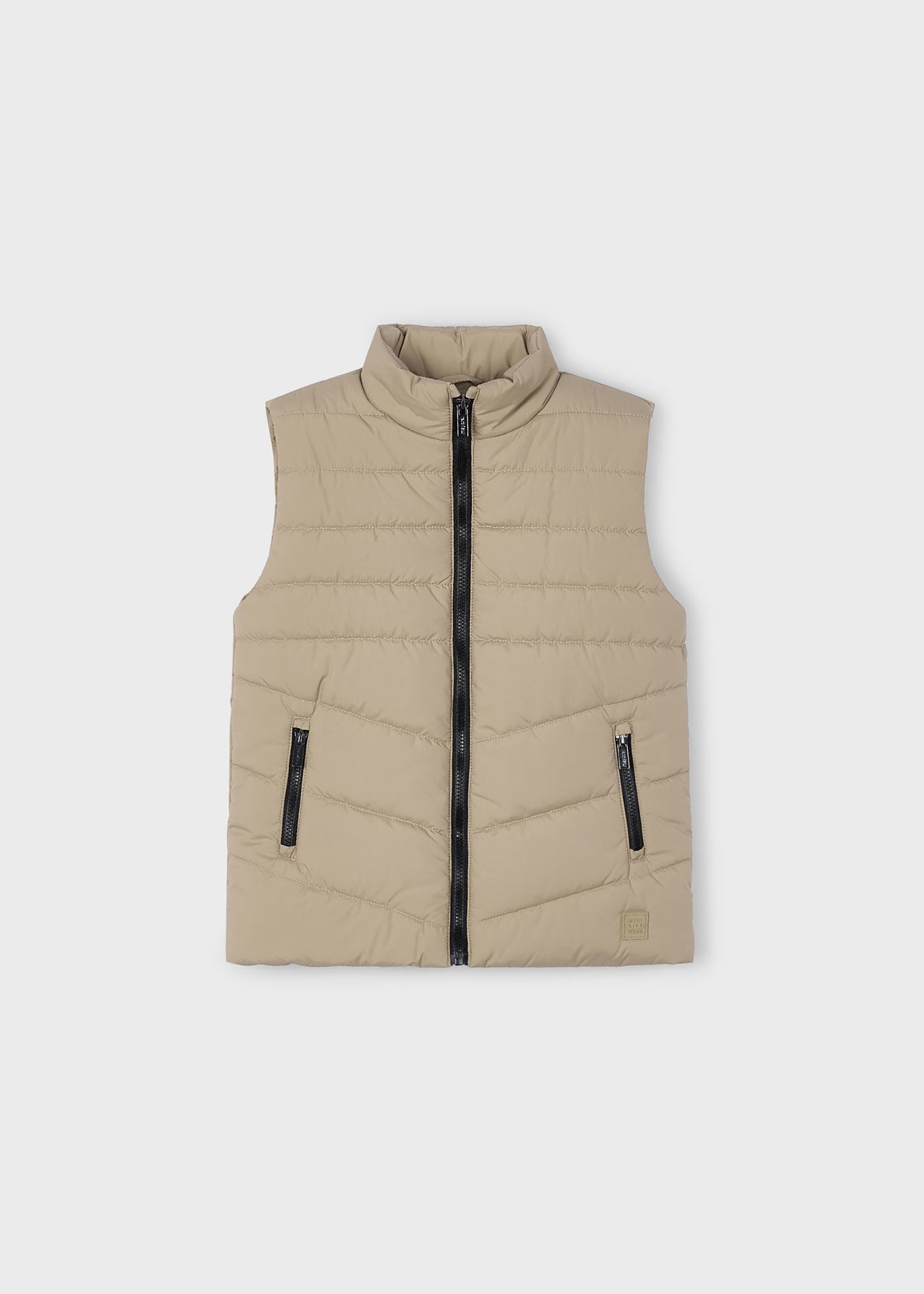Camel Puffer Black Zip Vest