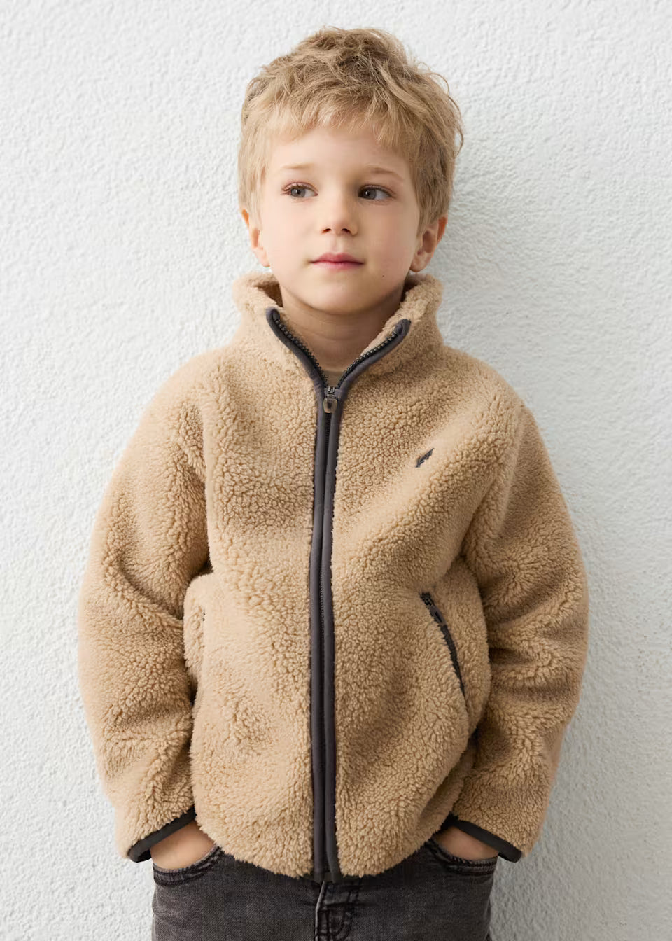Hazelnut Sherpa Zip Up Jacket