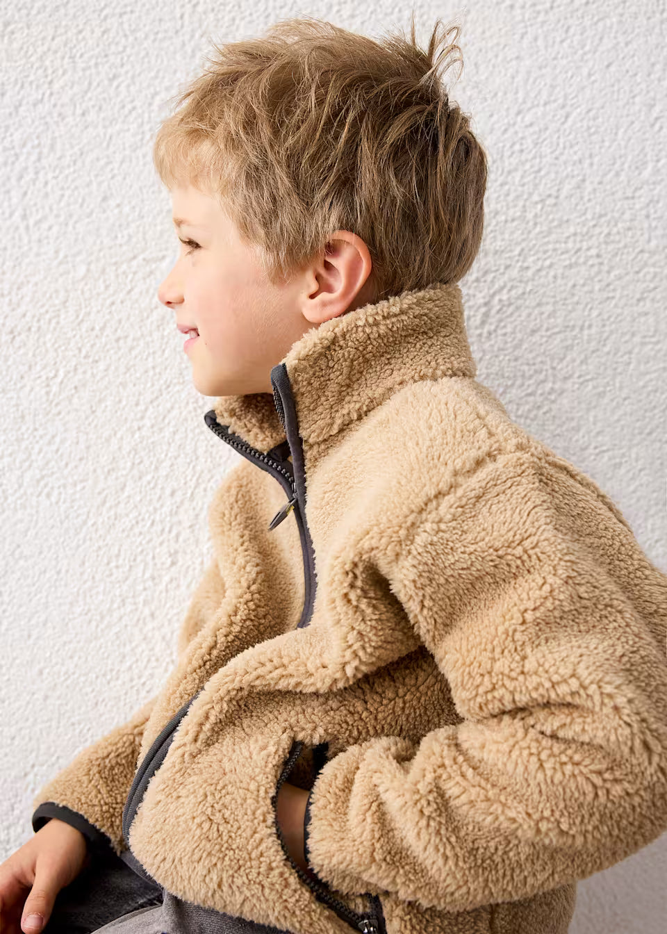 Hazelnut Sherpa Zip Up Jacket