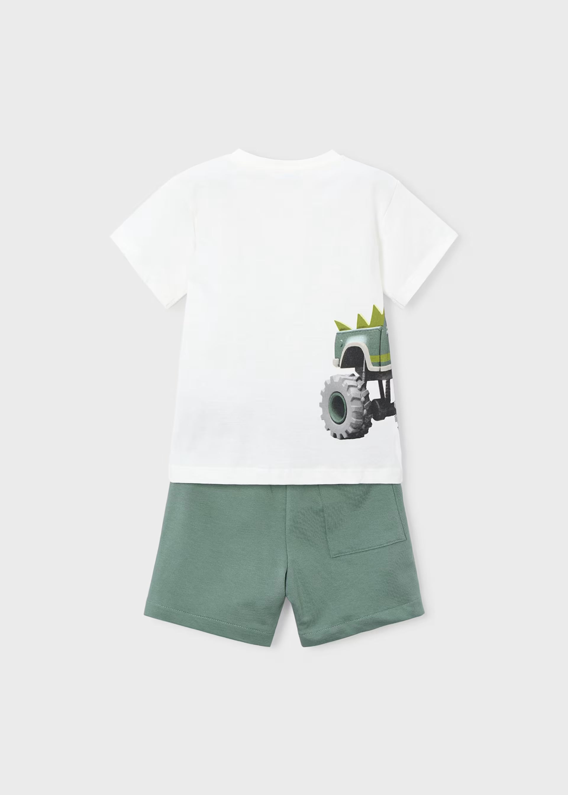 Sage Green Monster Truck Tee & Shorts Set