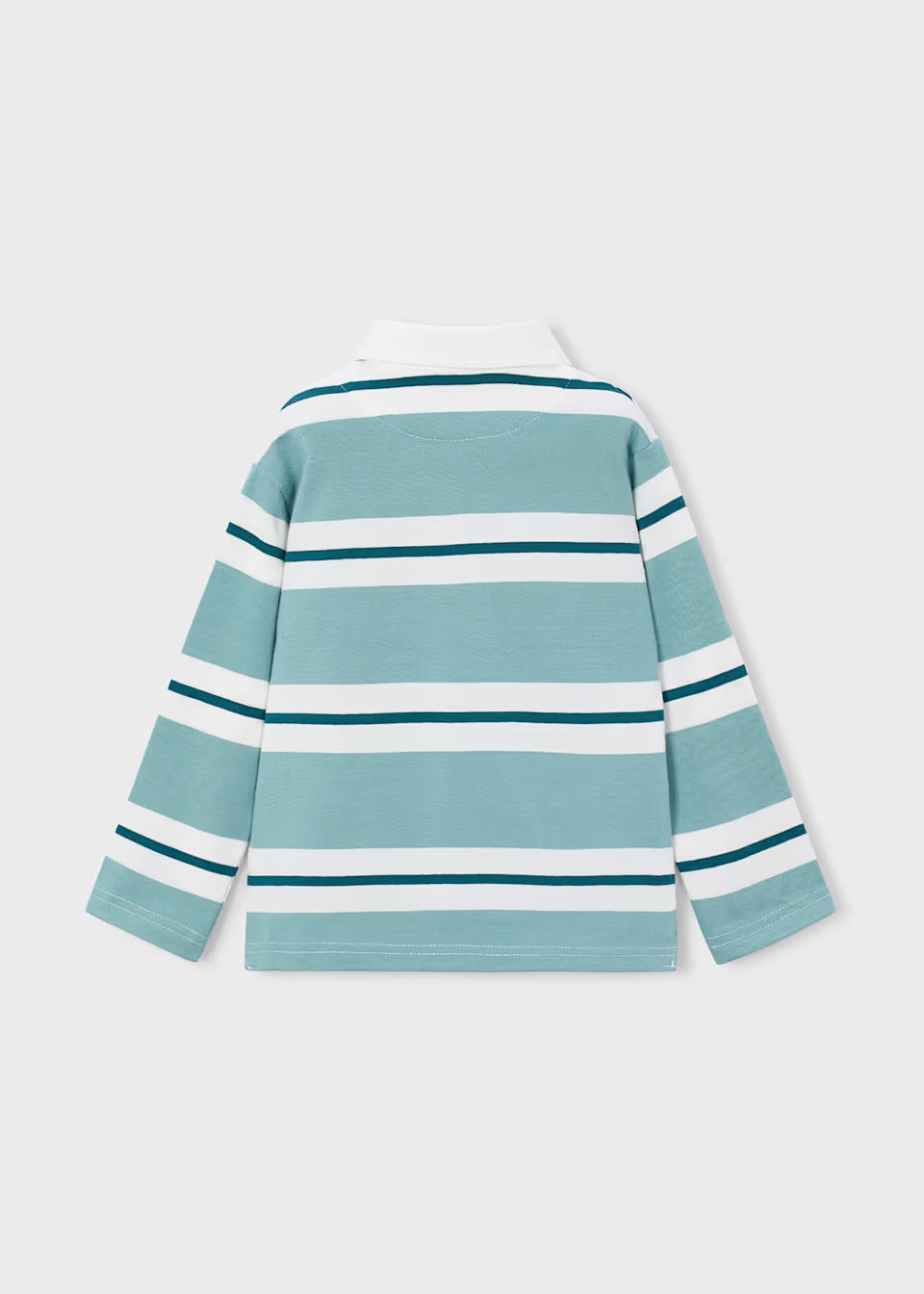 Aqua Long Sleeve Striped Polo