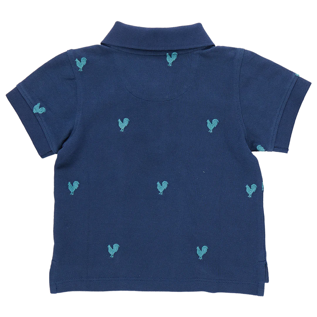 Navy Alec Shirt Rooster Embroidery
