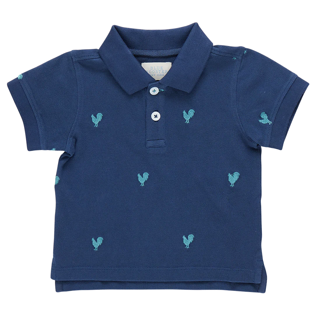Navy Alec Shirt Rooster Embroidery