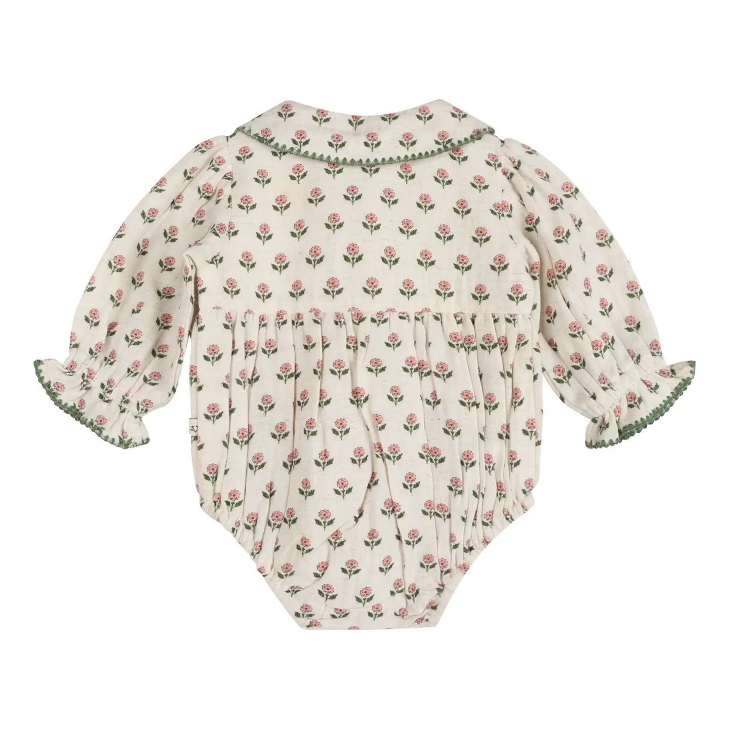 Rosamund Block Print Floral Baby Romper & Headband Set