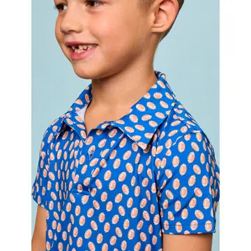Varsity Blue Football Performance Baby Polo