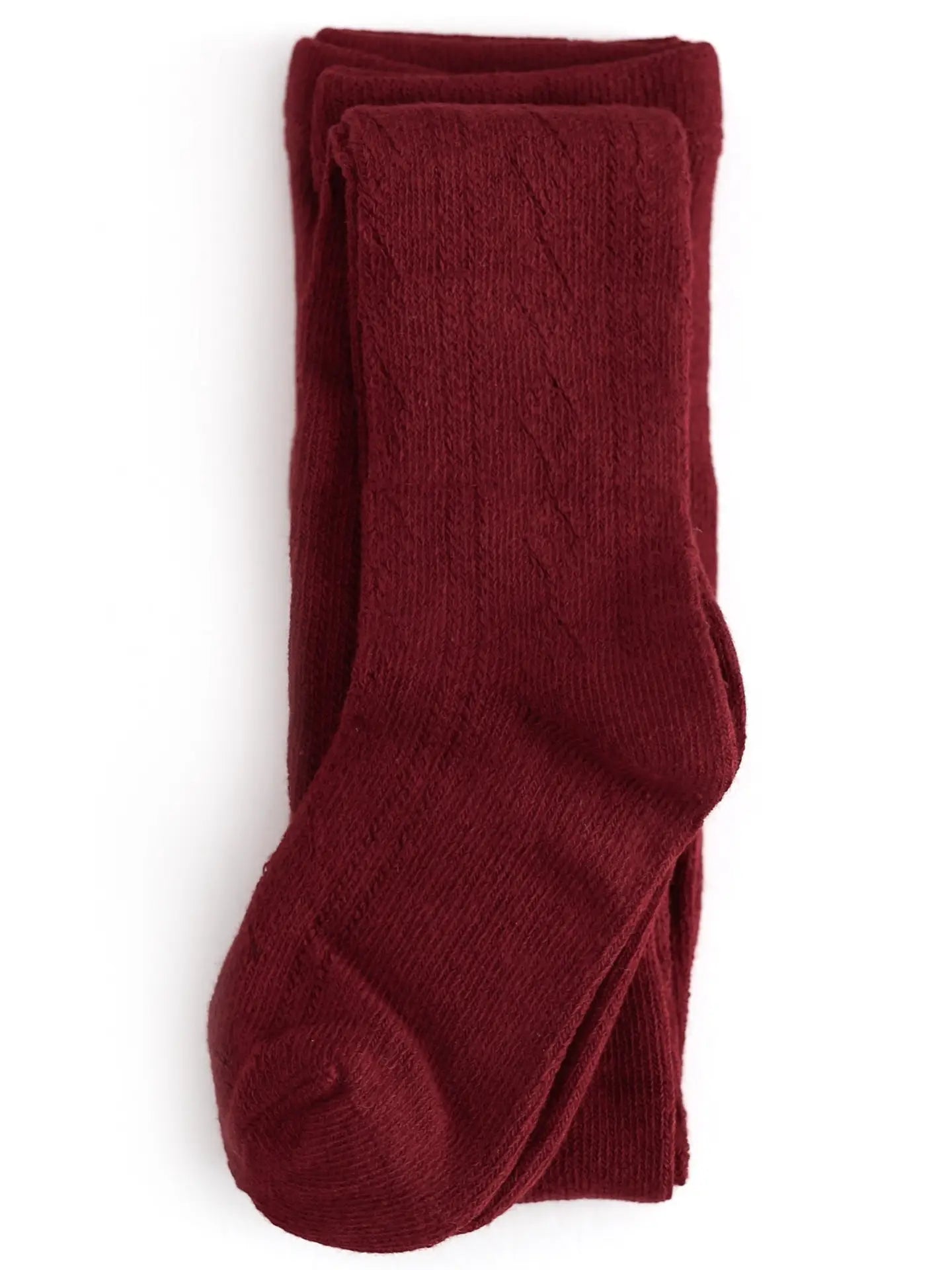 Fancy Knit Tights - Crimson