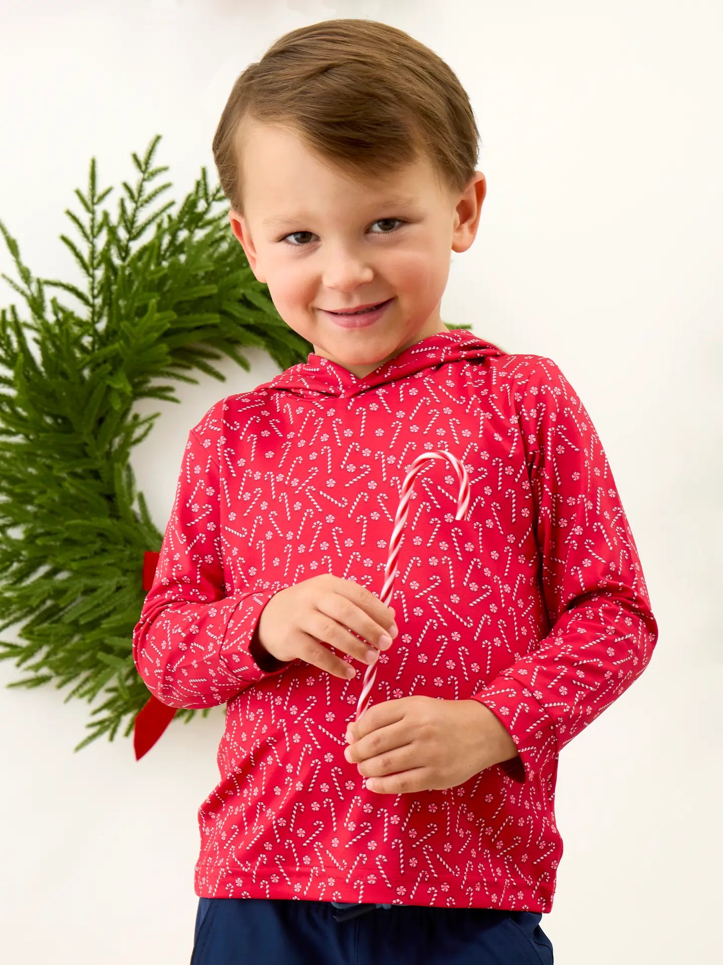 Tiny Candy Canes Performance Hooded Shirt