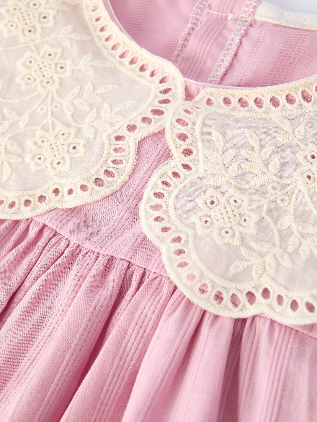 Purple Lace Collar Girl Short Sleeve Dress