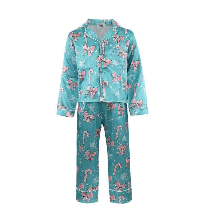 Blue Candy Cane Silky Set