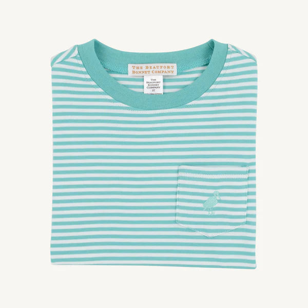 TBBC Carter Crewneck Turks Teal Stripe