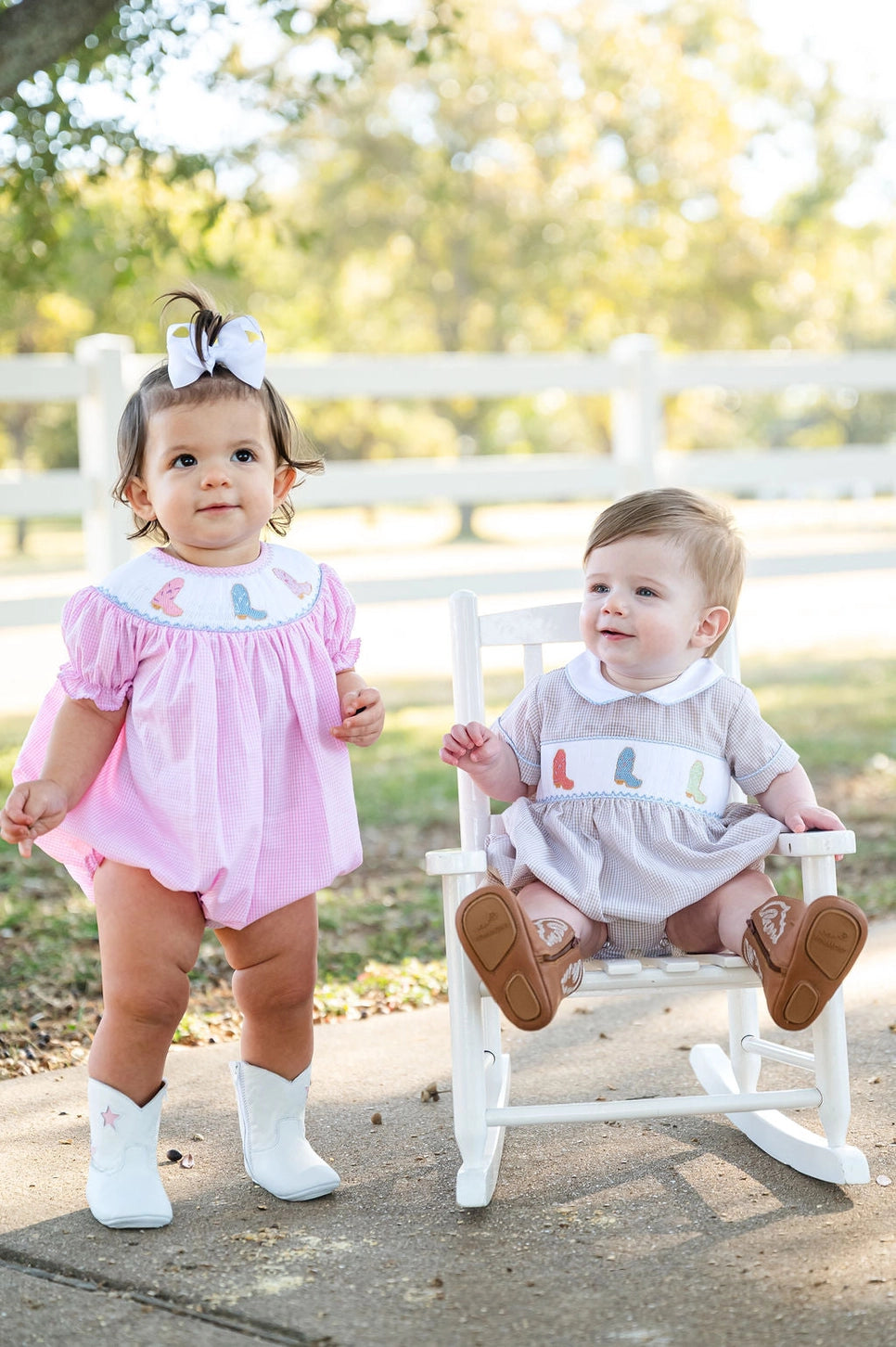 Cowgirl Boots Smocked Birdie Bubble