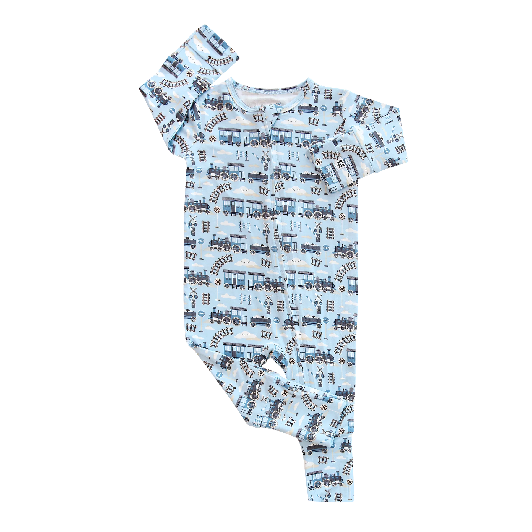 Blue Choo Choo Conv Romper