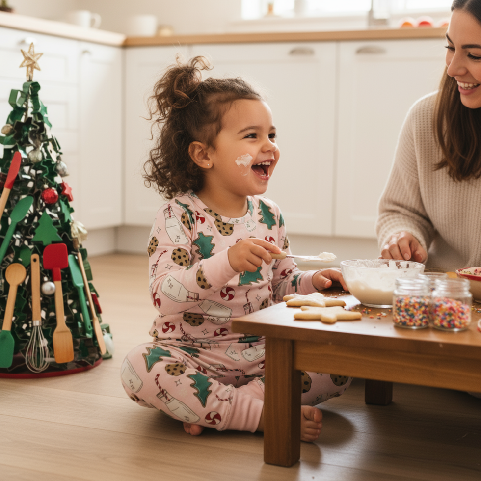 Pink Santa's Cookie PJ Set
