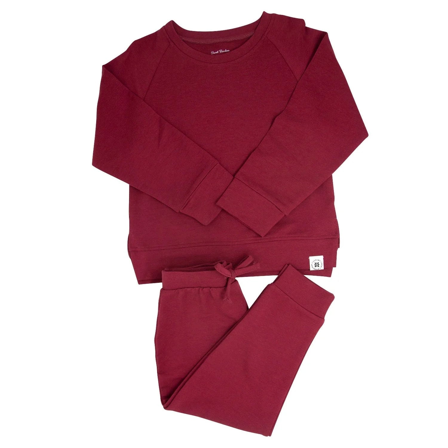 Crewneck Rhubarb Red French Terry Jogger Set