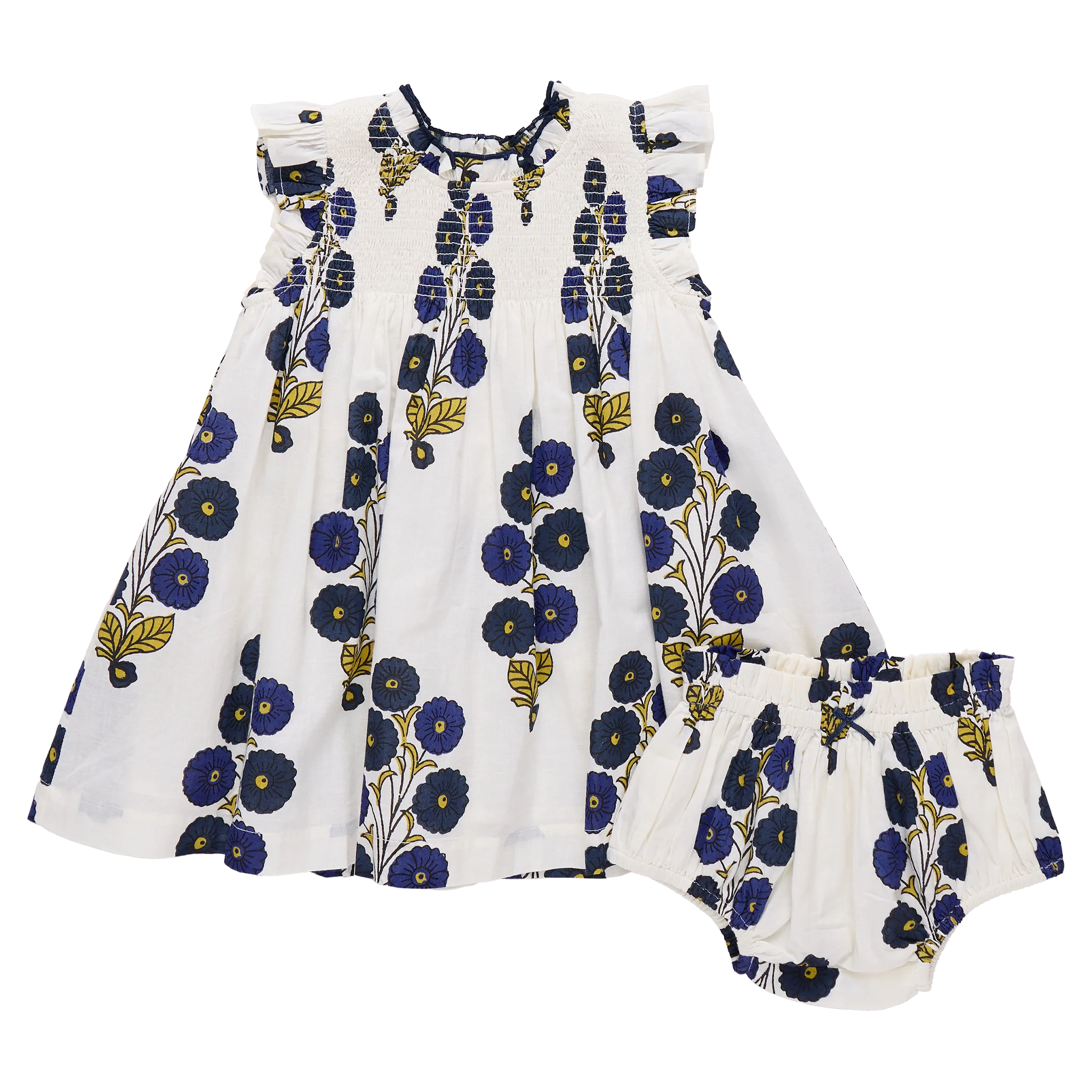 Stevie Dress Navy Buttercup Floral & Bloomer