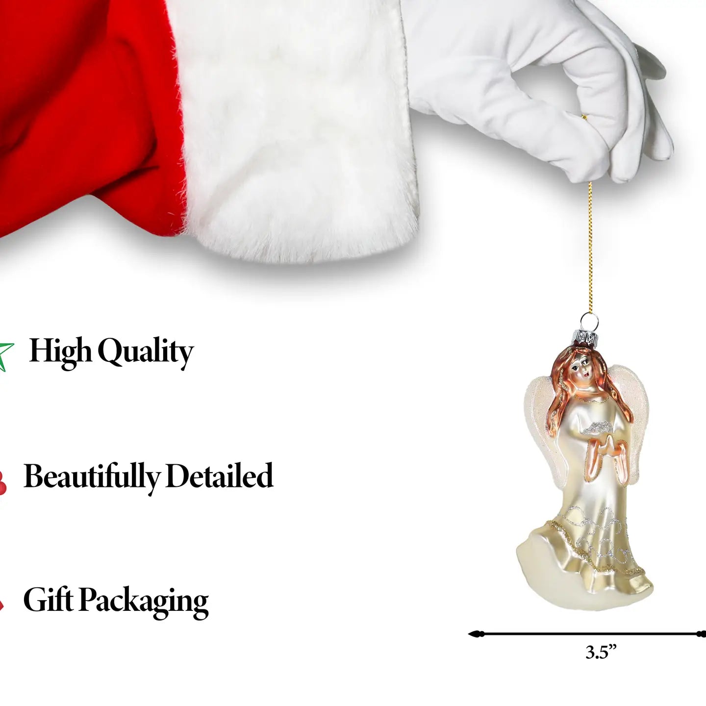 Graceful Angel Glass Ornament