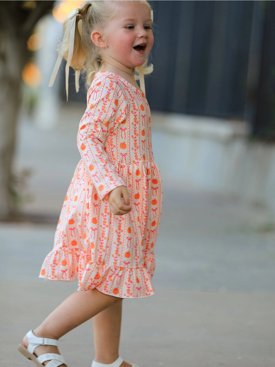 Pumpkin and Bow Pocket Dress