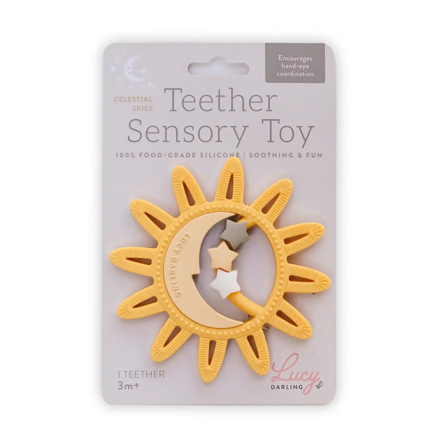 Little Celestial Moon and Stars Baby Teether