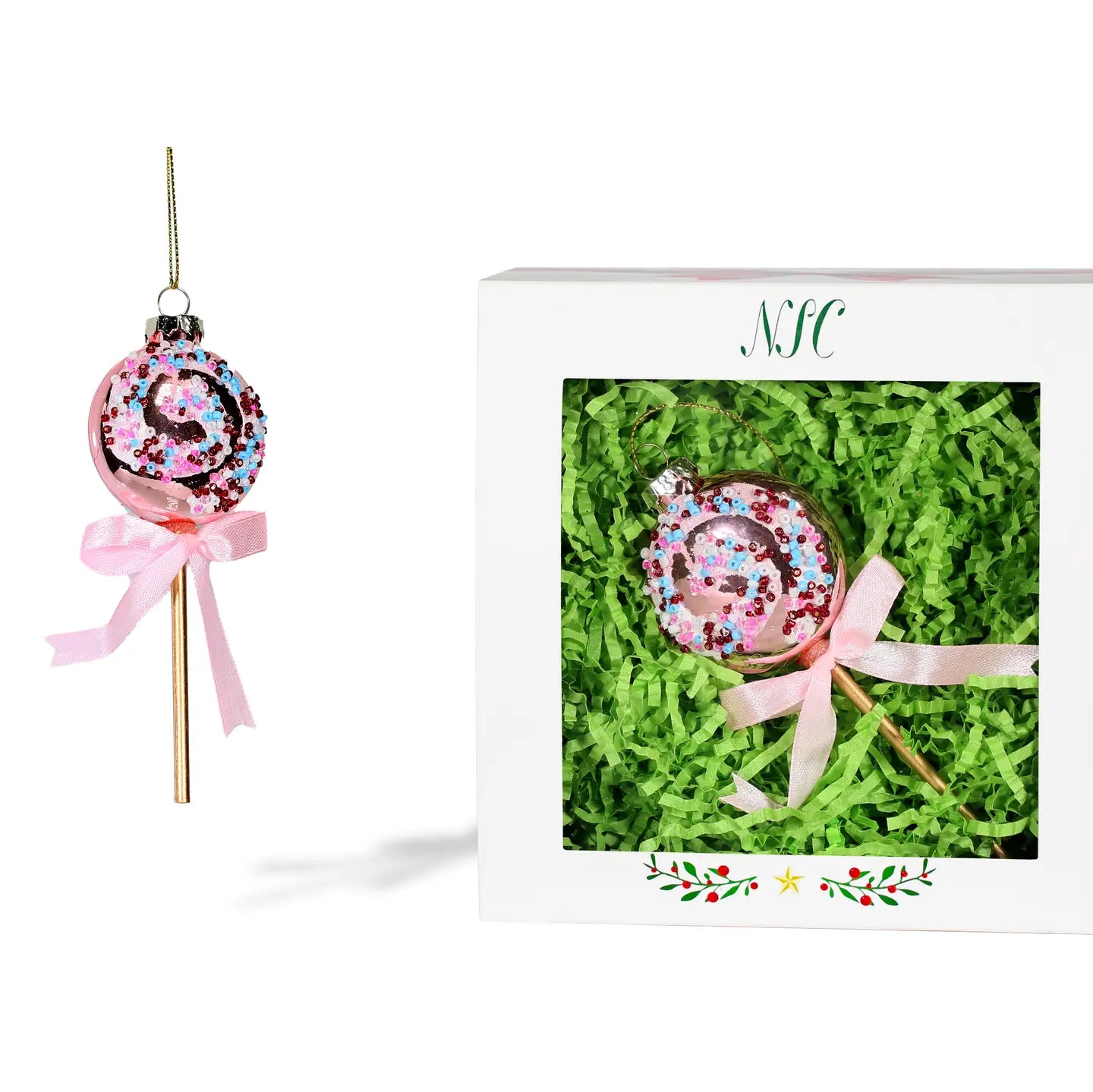 Lollypop Glass Ornament